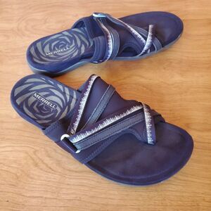 Merrell Terran 3 Cush Post Sandal Womens 9 Navy Blue Thong Comfort J002734